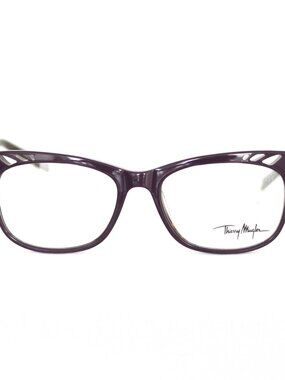 Thierry Mugler Violet & Mauve Eyeglass Frames With Open Cut-Outs On Top - France